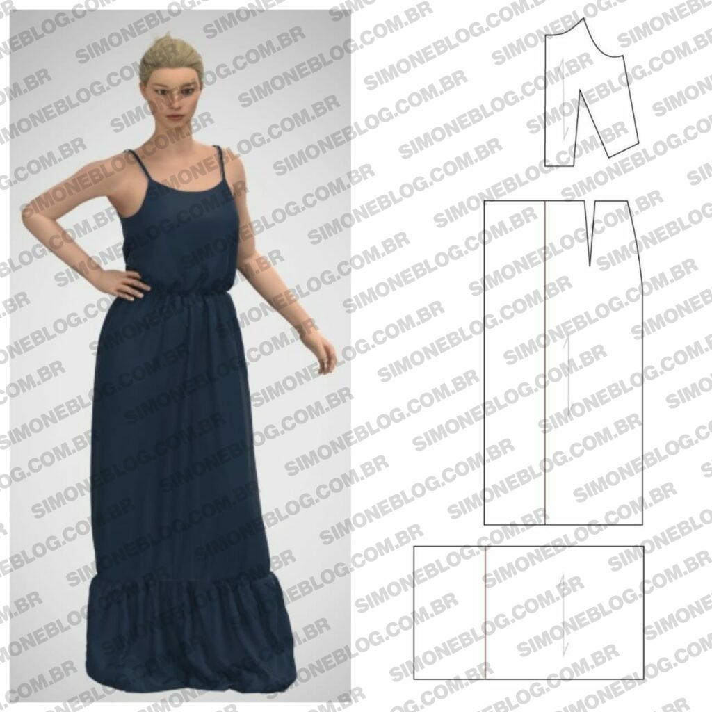 DIY MOLDE VESTIDO COM FRANZIDO