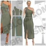 Molde de vestido de um ombro só grátis