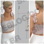 Como fazer um molde de um cropped com babado franzido na alça