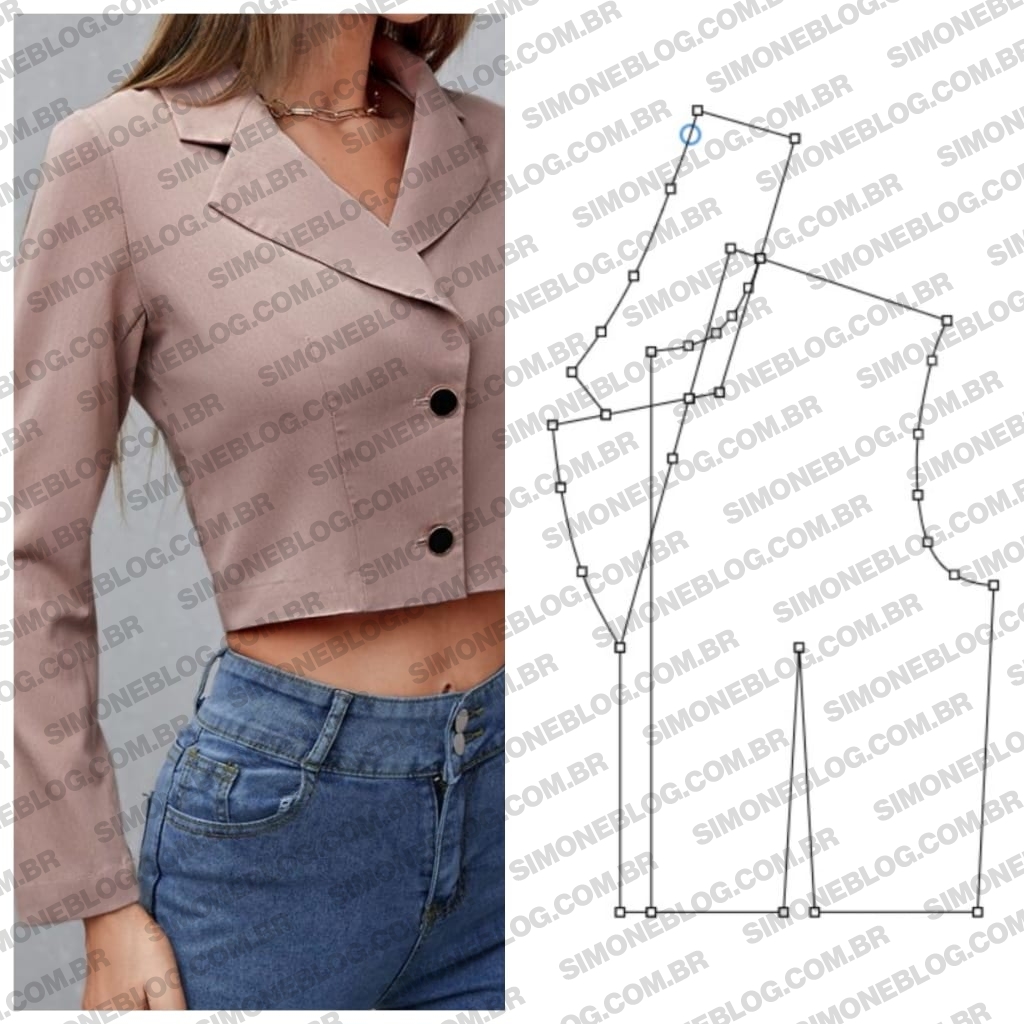 Diy molde cropped blazer passo a passo