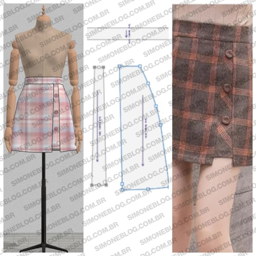 Diy molde saia mais fácil com detalhe