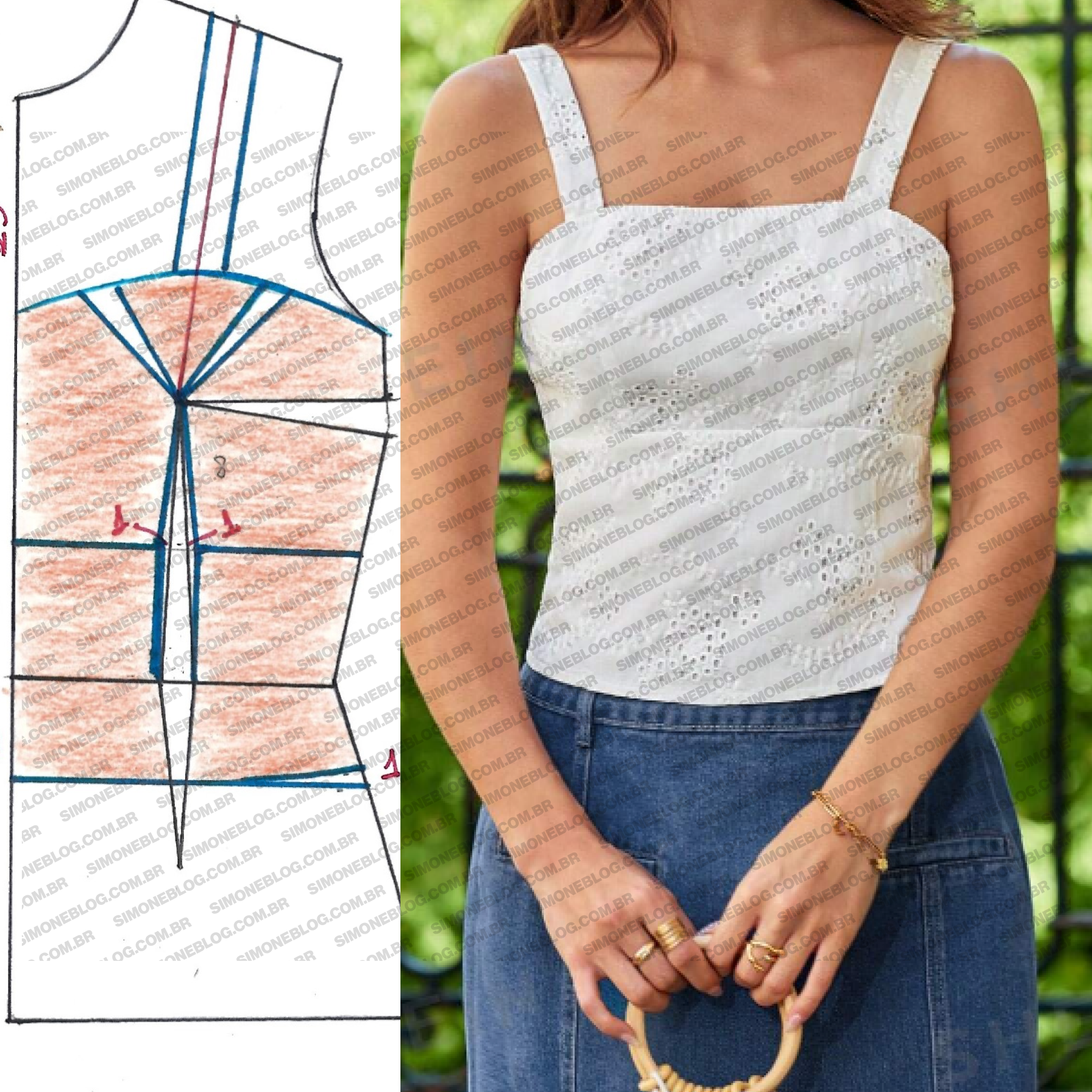 Molde blusa curta