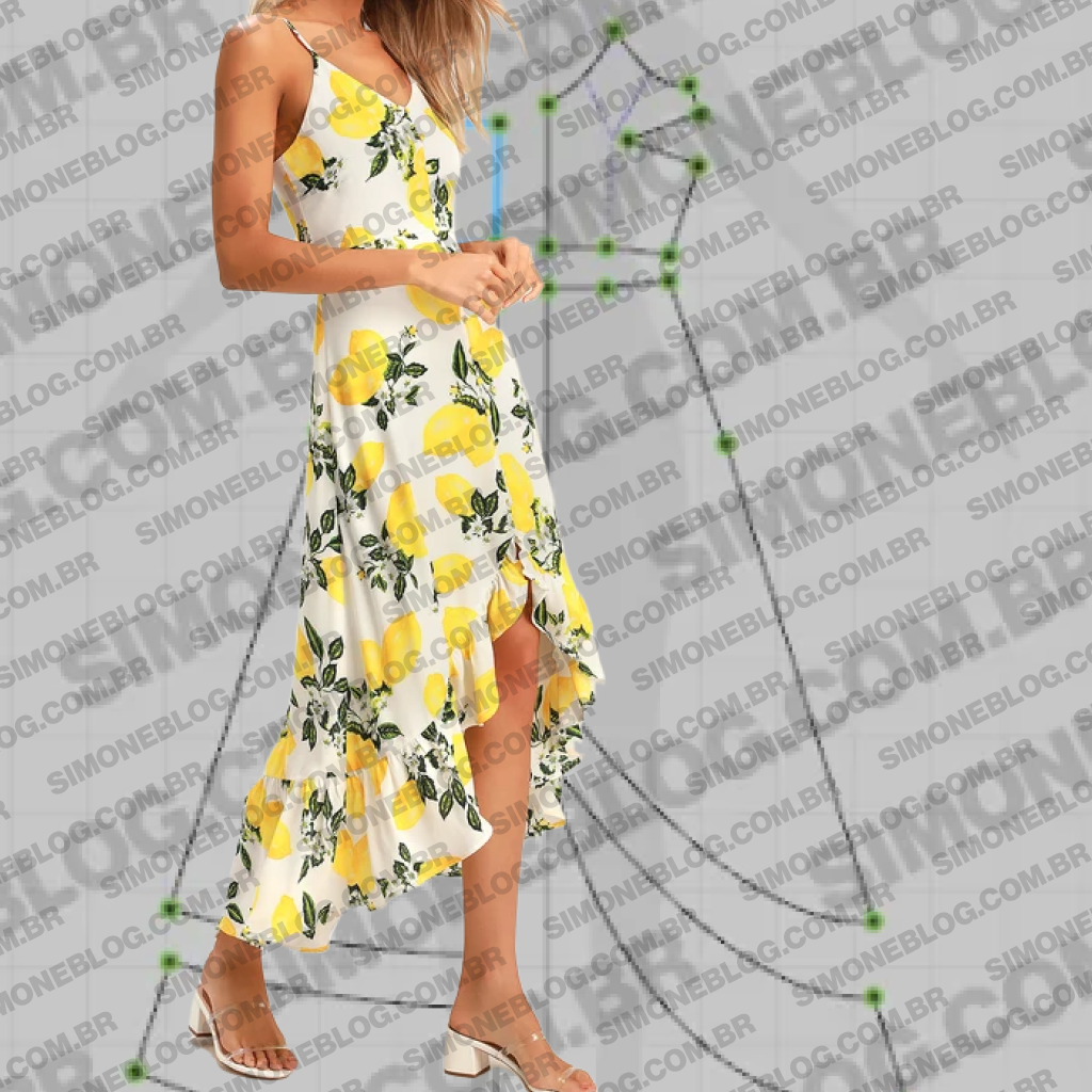 Molde de vestido com babado franzido