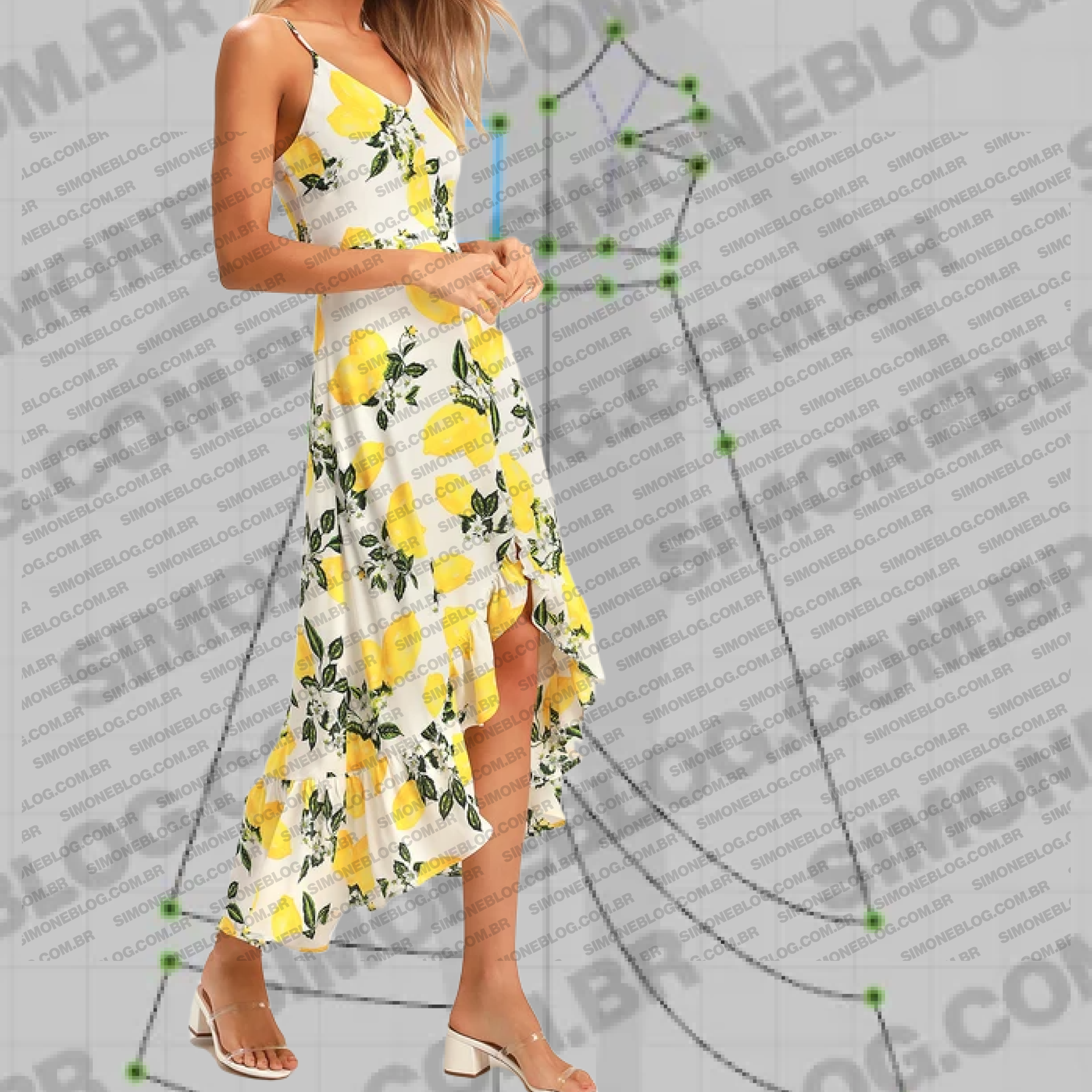 Molde de vestido com babado franzido