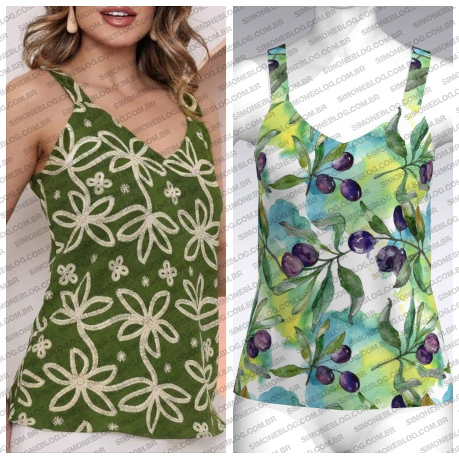 Molde blusinha de alça larga para o verão
