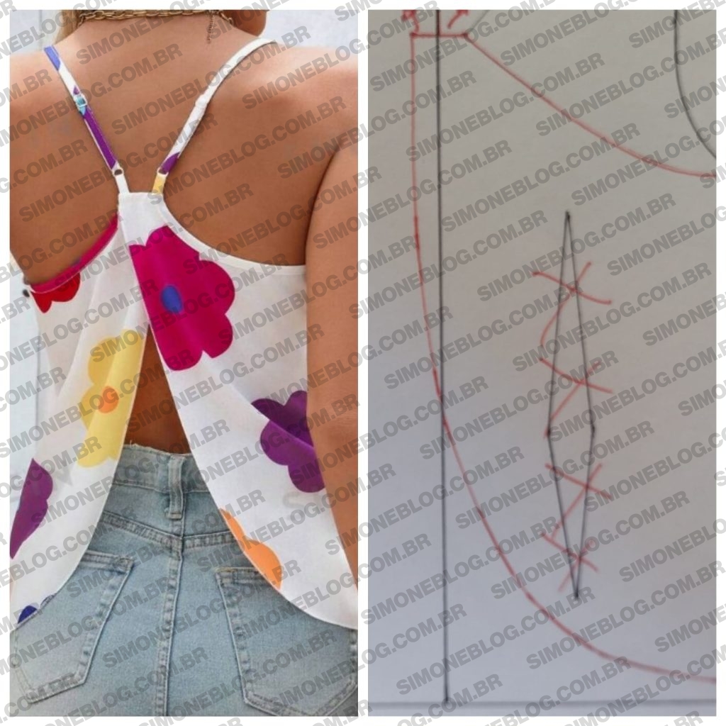 Diy molde blusa cruzada nas costas