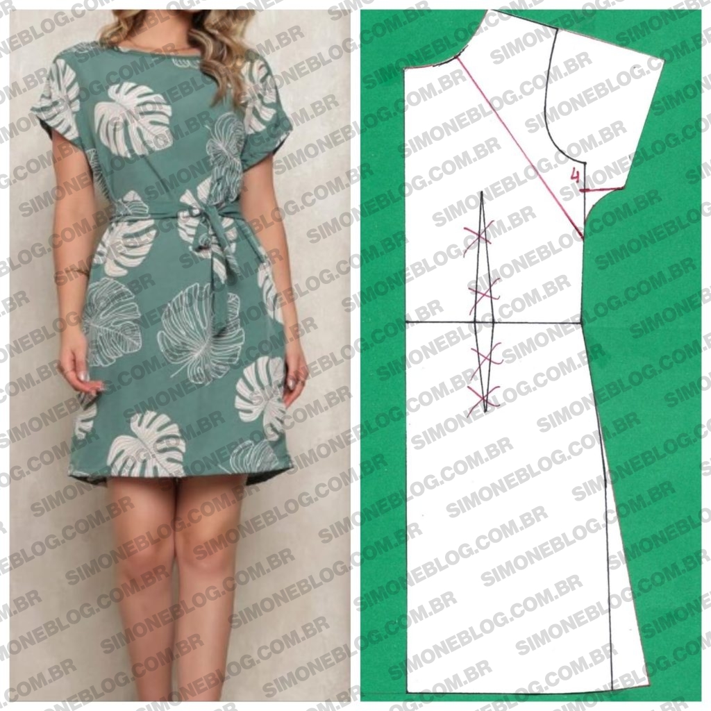 Molde vestido manga japonesa