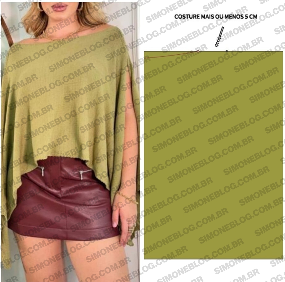 Como fazer molde blusa capa?