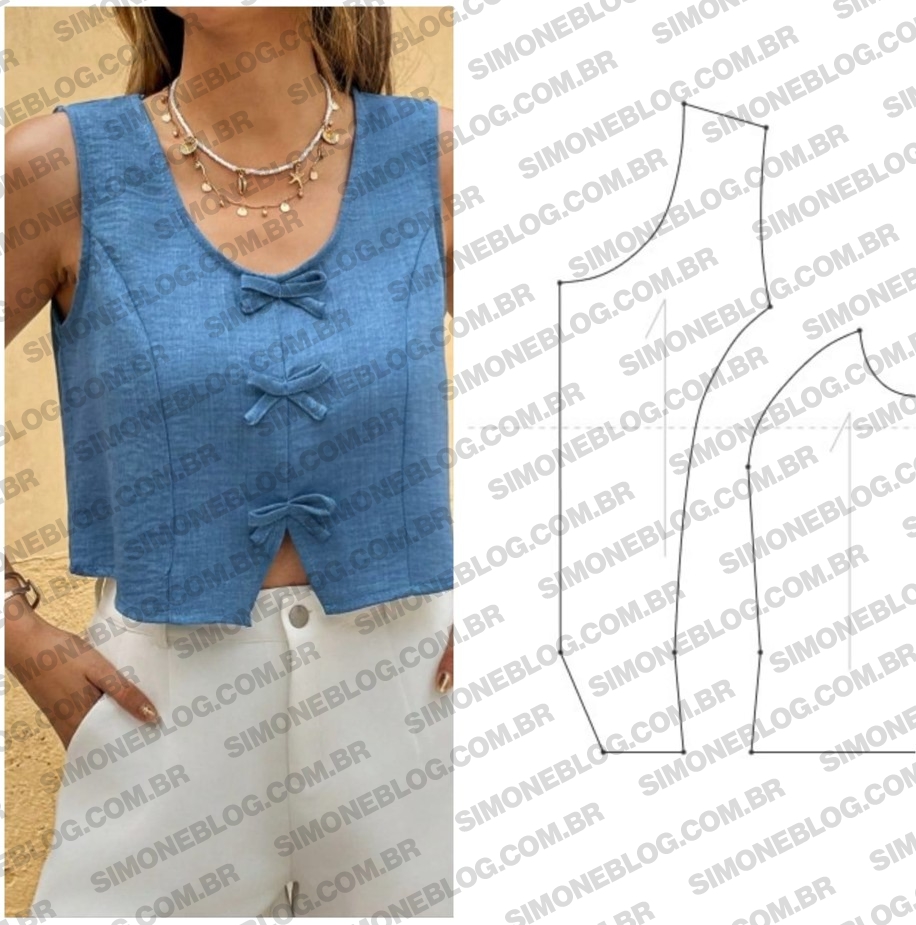 Molde blusa estilo colete