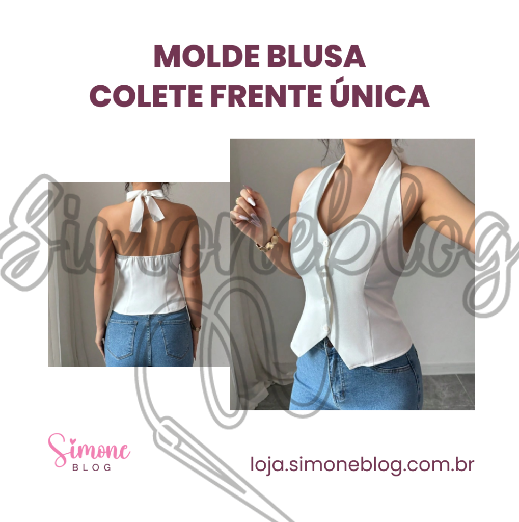 Molde blusa colete frente única