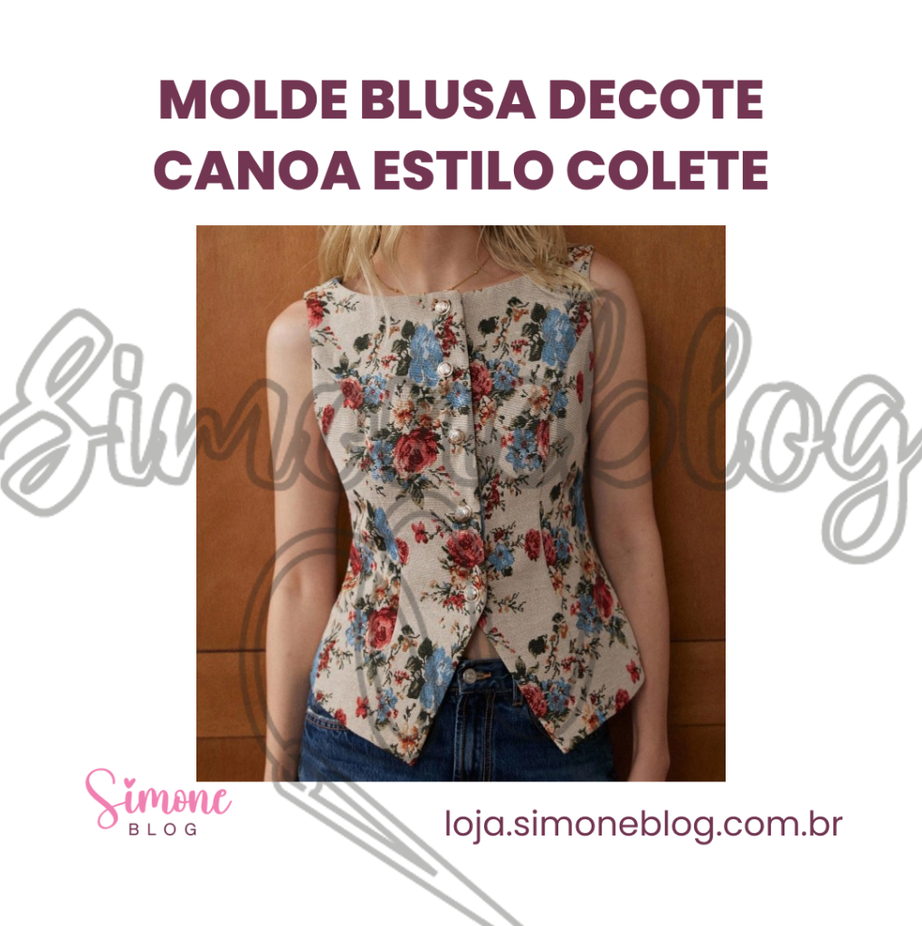 Molde blusa estilo e decote canoa
