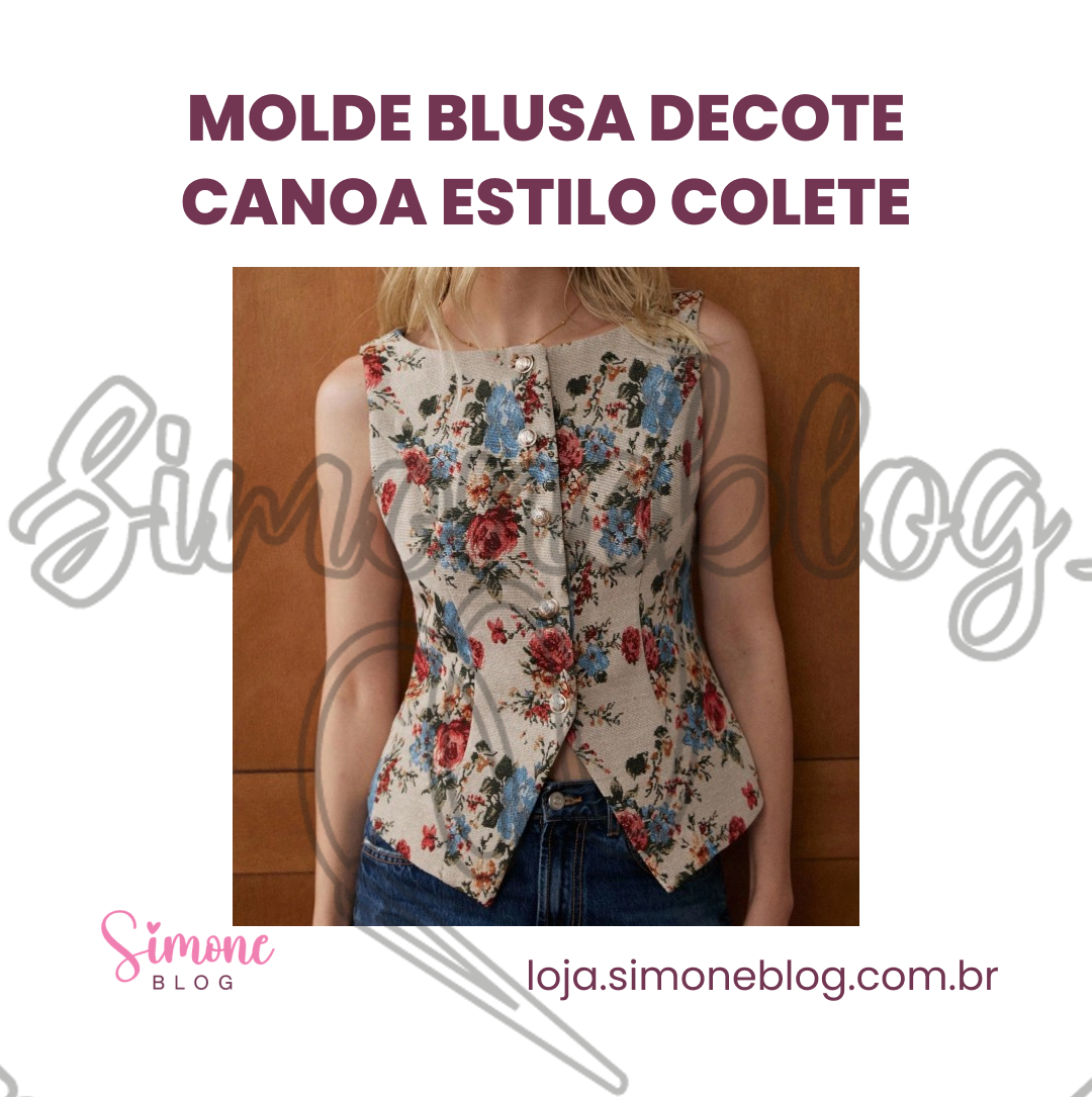 Molde blusa estilo e decote canoa