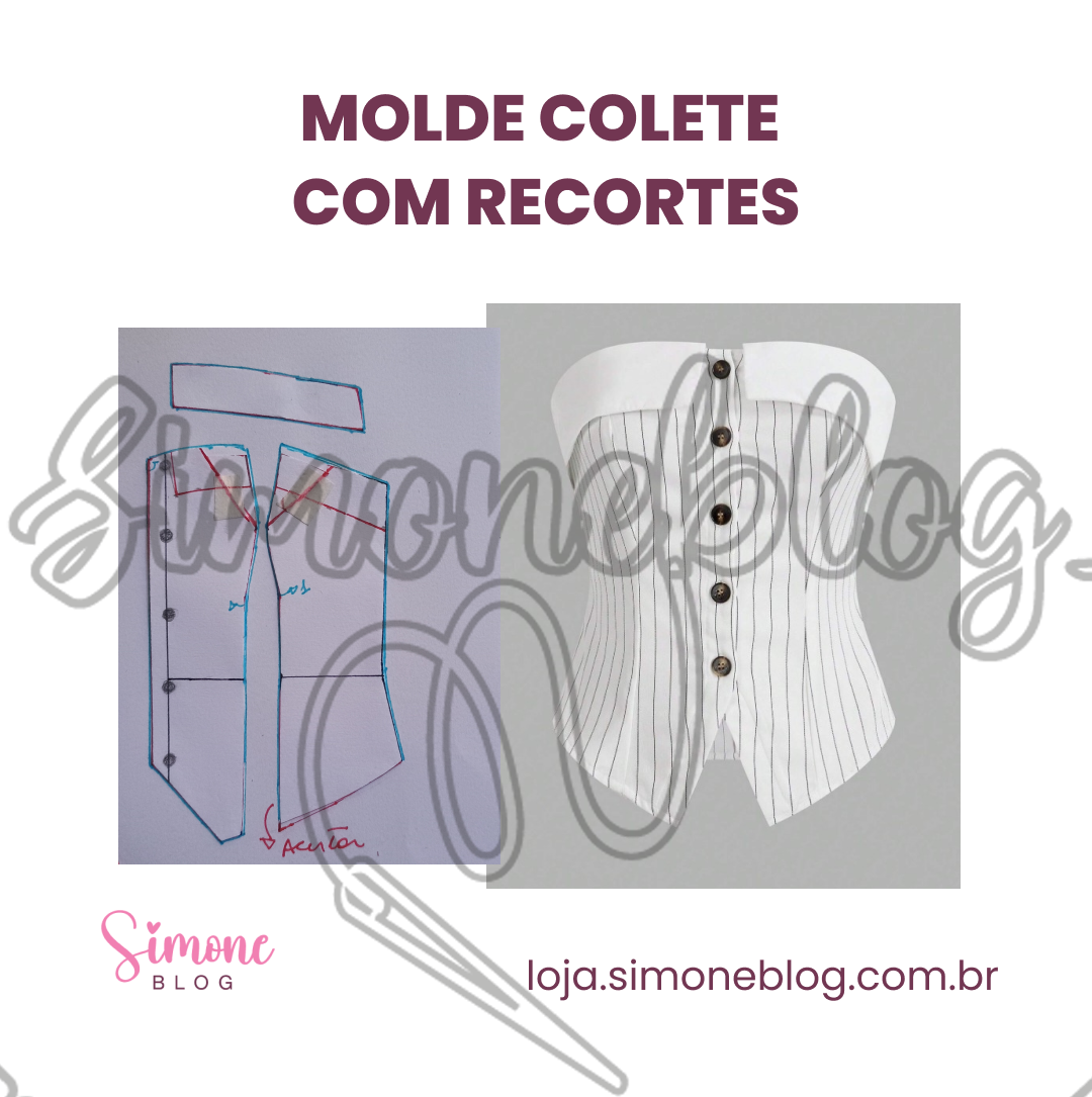 Molde colete com recortes