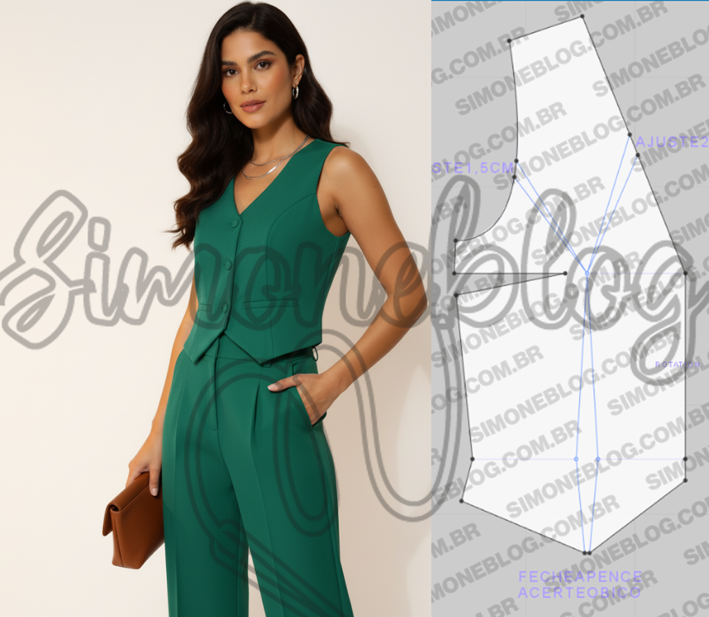 Molde colete feminino pdf grátis – tamanho 34 Grátis