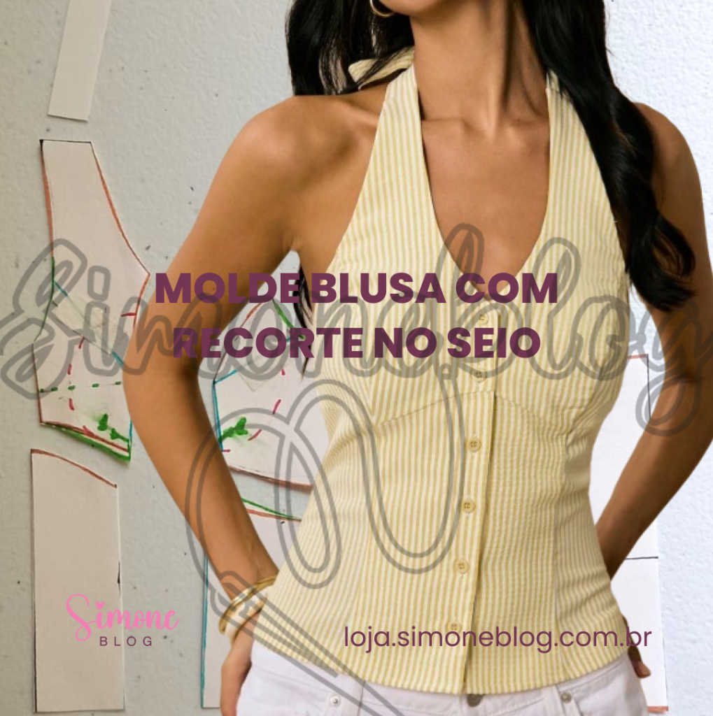 Molde blusa de amarrar no pescoço