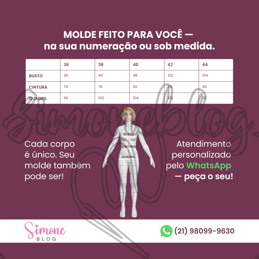 Novidade: moldes agora sob medida para você!