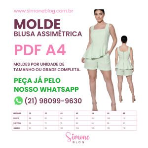 Molde blusa assimétrica