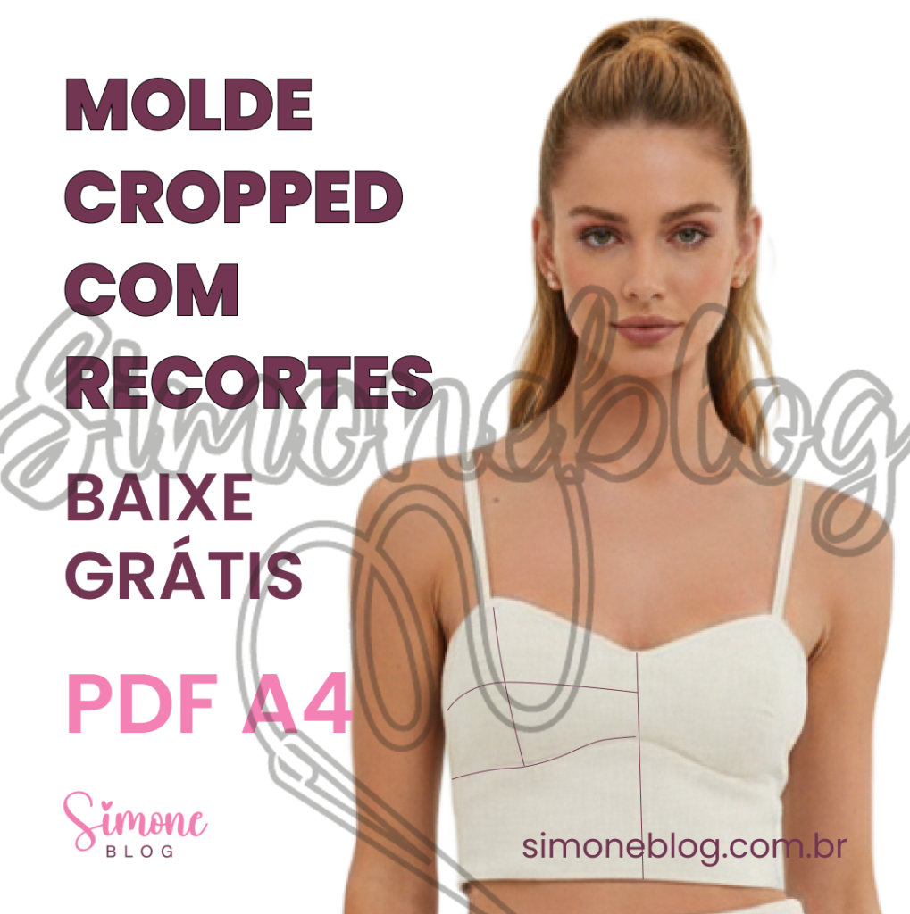 Molde cropped com recortes