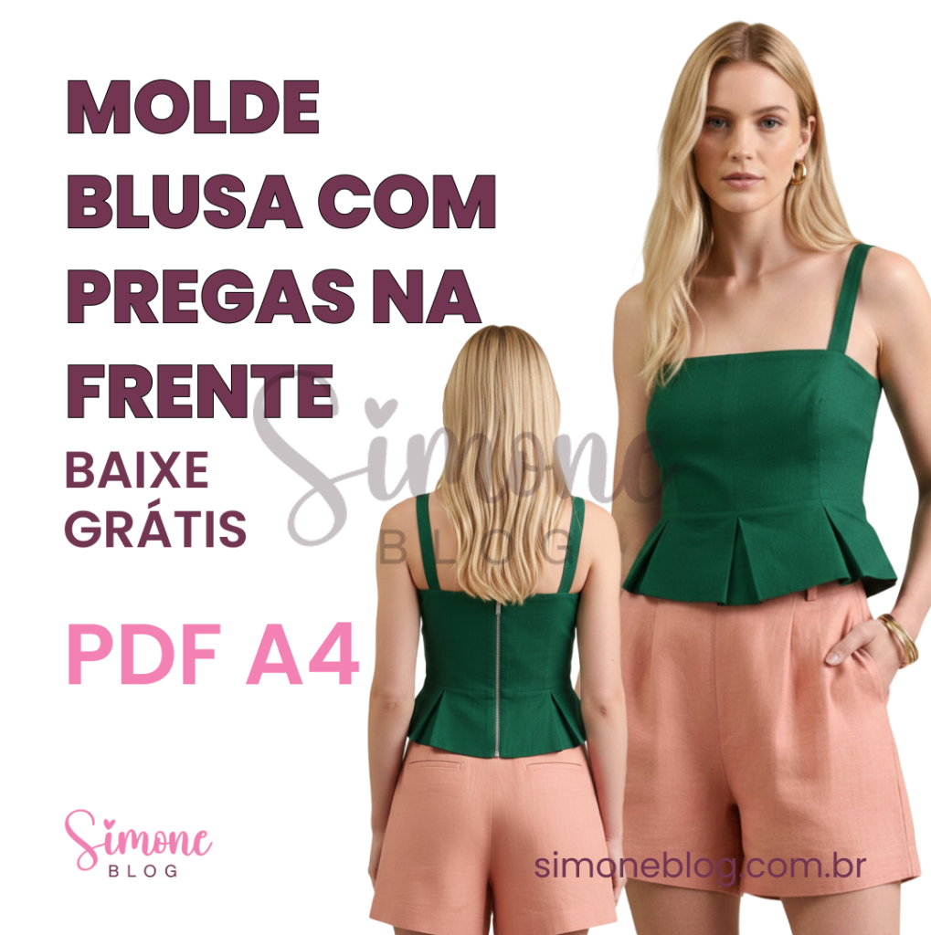 DIY MOLDE BLUSA COM PREGAS NA FRENTE