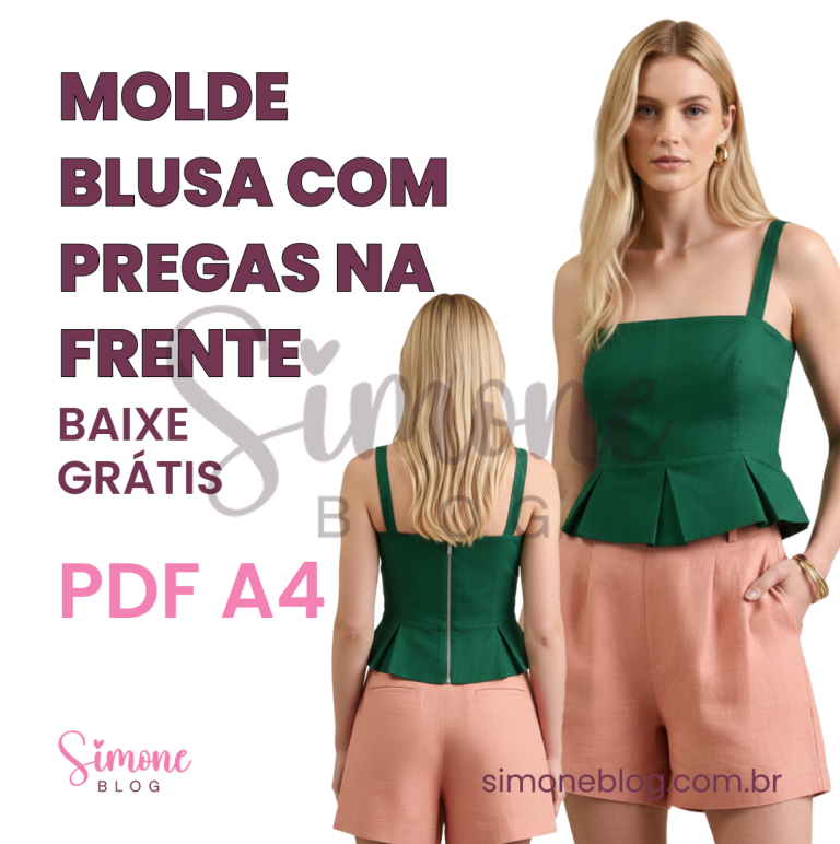 DIY MOLDE BLUSA COM PREGAS NA FRENTE
