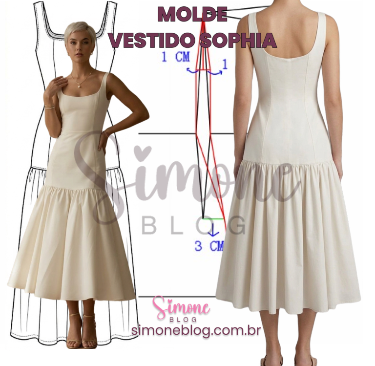 Molde Vestido Sophia: Crie a Peça Perfeita (Passo a Passo 2026)