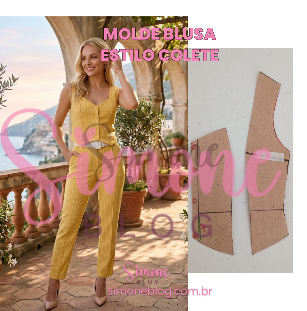Molde Blusa Estilo Colete (PDF A4) – Grátis, Passo a Passo 2026
