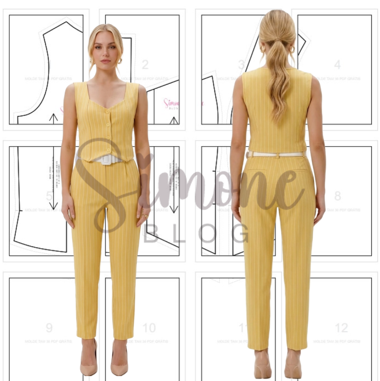 Molde Blusa Estilo Colete (PDF GRÁTIS TAM 36) Passo a Passo 2026