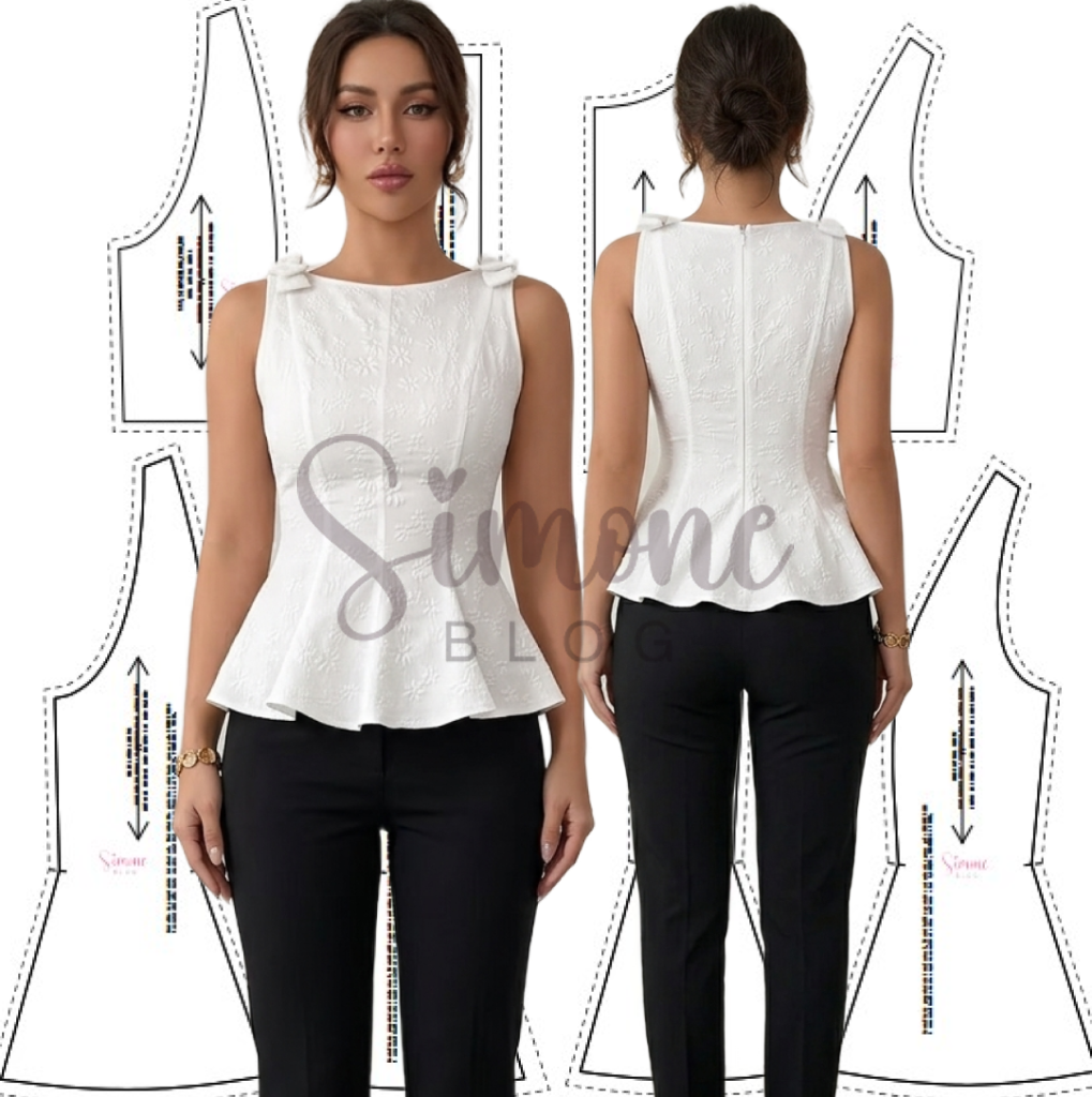 Molde blusa com nesgas passo a passo e PDF GRÁTIS