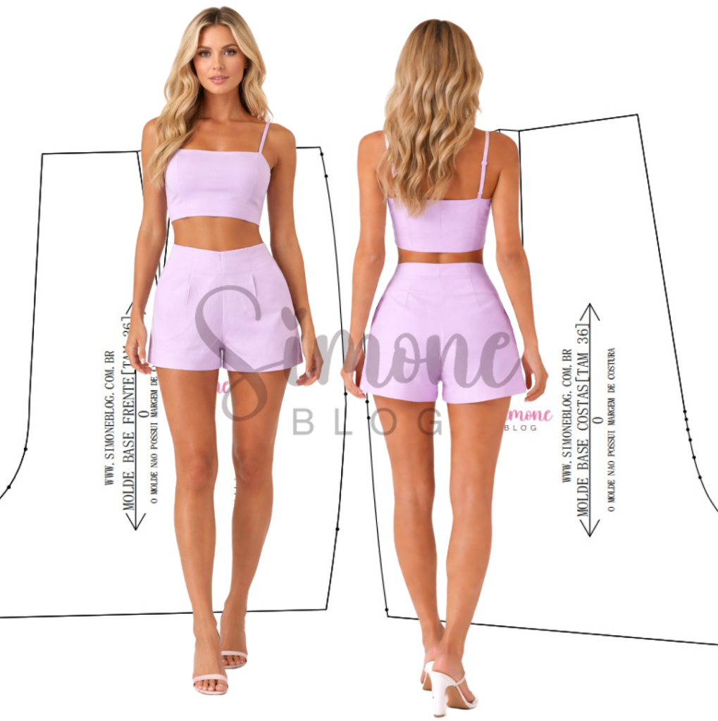 Molde short com revel