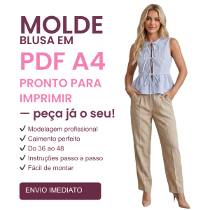 Molde blusa com lçaos na frente