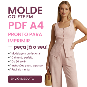 Molde colete longo com alças