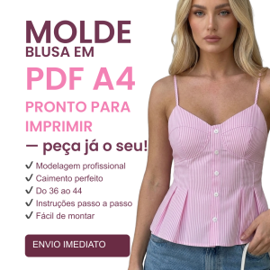 Molde blusa com recortes no seio