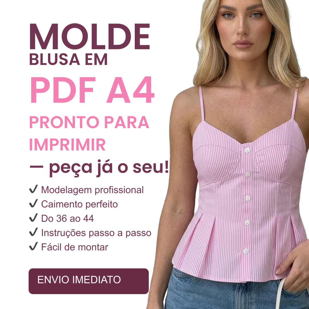 Molde blusa com recortes no seio