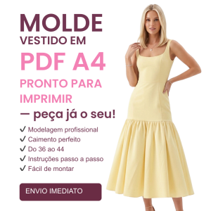 Molde vestido com detalhe franzido