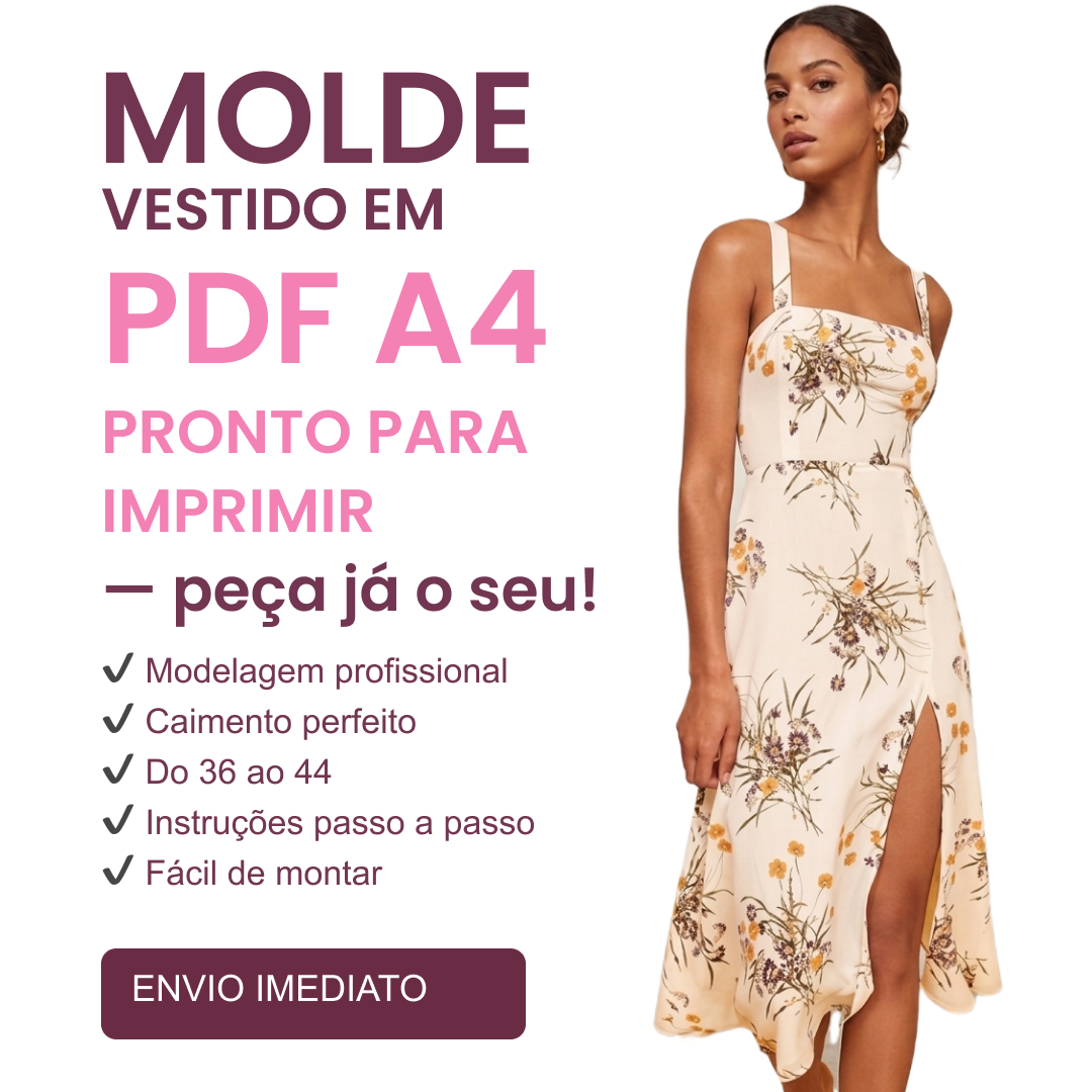 Molde vestido com fenda