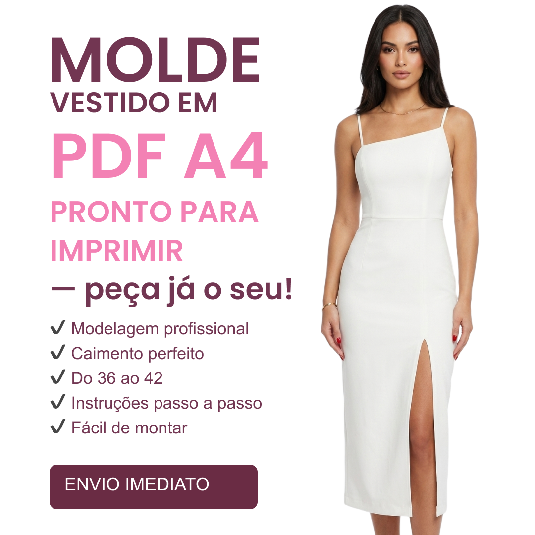 Molde vestido ombro só com alças