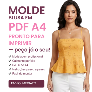 Molde blusa com nesgas de alça